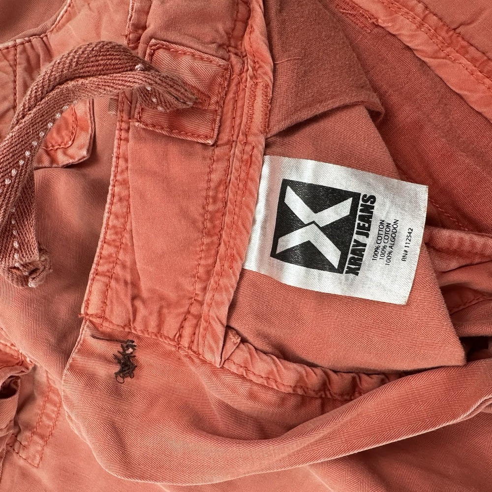 VTG‎ XRay Mens Herringbone Cargo Shorts 40 X 15 Faded Red Military Skater Y2K - Picture 13 of 16